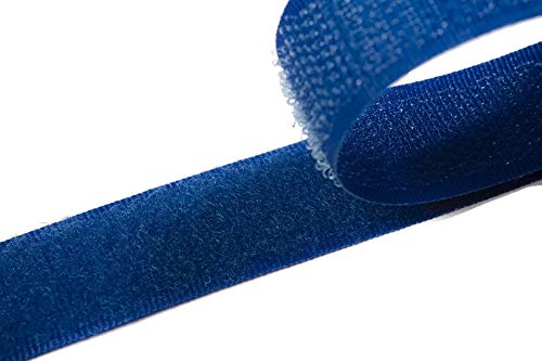 Klettband zum Nähen Royalblau (26), 4 Meter, 20mm breit Flausch & Haken von Klettband zum aufnähen