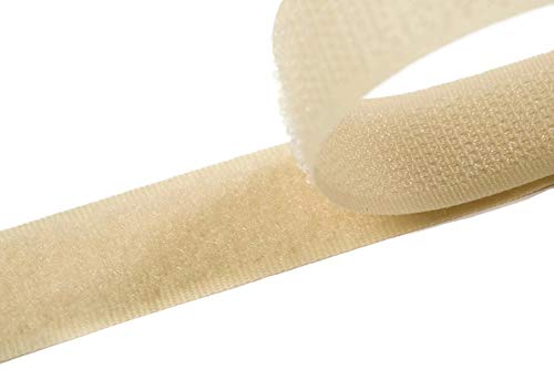 Klettband zum Nähen beige (03), 4 Meter, 20mm breit Flausch & Haken von Klettband zum aufnähen
