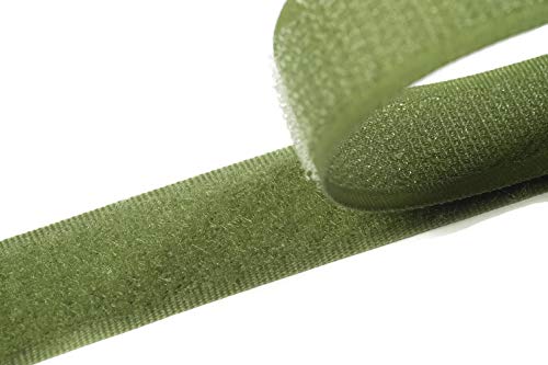 Klettband zum Nähen erbsengrün (33), 4 Meter, 20mm breit Flausch & Haken von Klettband zum aufnähen