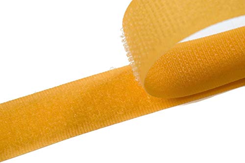 Klettband zum Nähen gelb (16), 4 Meter, 20mm breit Flausch & Haken von Klettband zum aufnähen