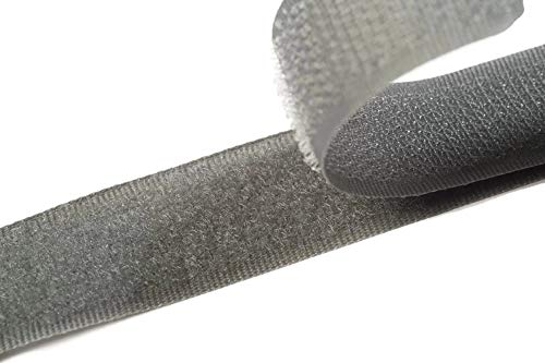 Klettband zum Nähen grau (35), 4 Meter, 20mm breit Flausch & Haken von Klettband zum aufnähen