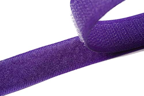 Klettband zum Nähen lila (14), 4 Meter, 20mm breit Flausch & Haken von Klettband zum aufnähen