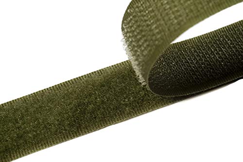 Klettband zum Nähen olivgrün (34), 4 Meter, 20mm breit Flausch & Haken von Klettband zum aufnähen