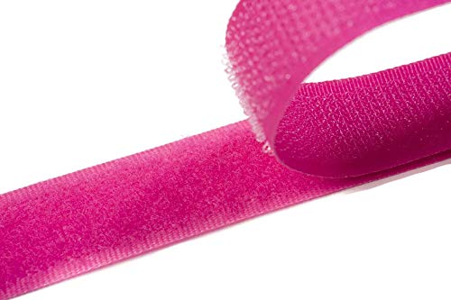 Klettband zum Nähen pink (09), 4 Meter, 20mm breit Flausch & Haken von Klettband zum aufnähen