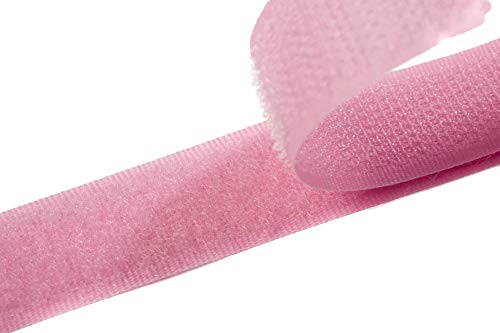 Klettband zum Nähen rosa (08), 4 Meter, 20mm breit Flausch & Haken von Klettband zum aufnähen
