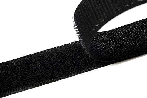Klettband zum Nähen schwarz (37), 4 Meter, 20mm breit Flausch & Haken von Klettband zum aufnähen