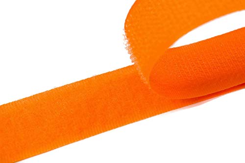 Klettband zum Nähen signalorange (17), 4 Meter, 20mm breit Flausch & Haken von Klettband zum aufnähen