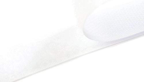 Klettband zum Nähen weiß (01), 4 Meter, 20mm breit Flausch & Haken von Klettband zum aufnähen