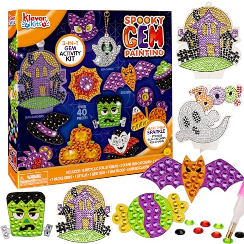 JOYIN Klever Kits Halloween Diamond Painting Kit, Erstellen Sie Ihre eigenen magischen Aufkleber und Sonnenfänger, Diamantkunst für Kinder, DIY Paint Arts Supplies Handwerk Geschenk für Mädchen JOYIN Klever Kits Halloween Diamond Painting Kit, Erstellen Sie Ihre eigenen magischen Aufkleber und Sonnenfänger, Diamantkunst für Kinder, DIY Paint Arts Supplies Handwerk Geschenk für Mädchen von Klever Kits