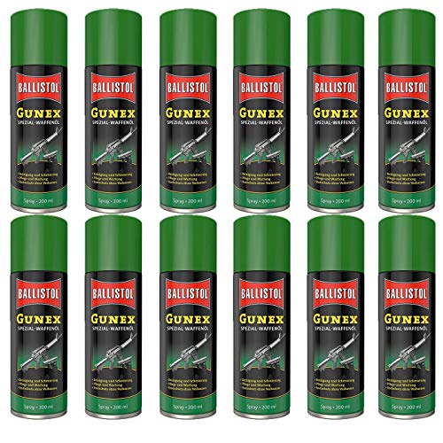 Klever Ballistol GUNEX Sepazial Waffenöl Spray Schmier-Kriech-Reinigungs-Öl, 12 x 200 ml von Klever