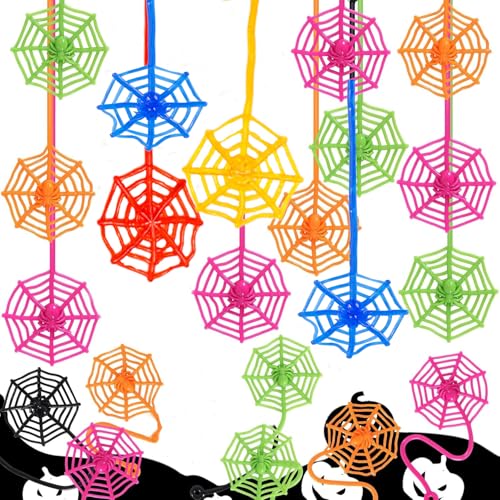 24 Stück klebrige Spinnennetz Partygeschenke Pack, 17 cm in Gesamtlänge, Halloween Party Favors, Geschenke für Geburtstag, Goodie Bag Klassenzimmer Preise von Klhamky