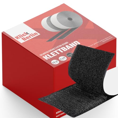 Klick Berlin Klettband Selbstklebend Extra Stark 5 cm x 12 m | Klett klebt auf vielen Flächen | Klettverschluss | 50mm breit, 12 Meter lang | Schwarz Klick Berlin Klick Berlin Klettband Selbstklebend Extra Stark 5 cm x 12 m | Klett klebt auf vielen Flächen | Klettverschluss | 50mm breit, 12 Meter lang | Schwarz Klick Berlin von Klick Berlin