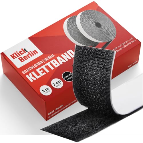 Klick Berlin Klettband Selbstklebend Schmal | 2 cm x 1 m schmales Klett Klebeband klebt auf vielen Flächen | Klettverschluss | 20 mm breit, 1 Meter lang weiß Klick Berlin Klettband Selbstklebend Schmal | 2 cm x 1 m schmales Klett Klebeband klebt auf vielen Flächen | Klettverschluss | 20 mm breit, 1 Meter lang weiß von Klick Berlin
