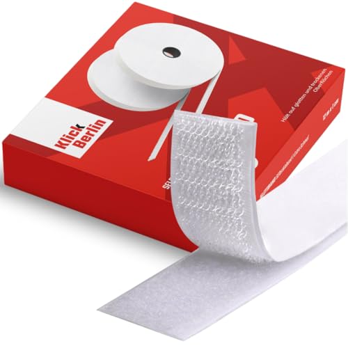 Klick Berlin Klettband selbstklebend Extra Schmal | 1 cm x 12 m | Klett Klebeband klebt auf vielen Flächen | Klettverschluss | 10 mm breit, 12 Meter lang | Weiß Klick Berlin Klettband selbstklebend Extra Schmal | 1 cm x 12 m | Klett Klebeband klebt auf vielen Flächen | Klettverschluss | 10 mm breit, 12 Meter lang | Weiß von Klick Berlin