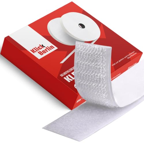 Klick Berlin Klettband selbstklebend Extra Schmal | 1 cm x 20 m | Klett Klebeband klebt auf vielen Flächen | Klettverschluss | 10 mm breit, 20 Meter lang | Weiß Klick Berlin Klettband selbstklebend Extra Schmal | 1 cm x 20 m | Klett Klebeband klebt auf vielen Flächen | Klettverschluss | 10 mm breit, 20 Meter lang | Weiß von Klick Berlin