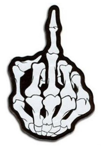 Middle Finger Reflective 5 Sew on Patch 12cm X 8cm (5 X 3) by Klicnow von Klicnow