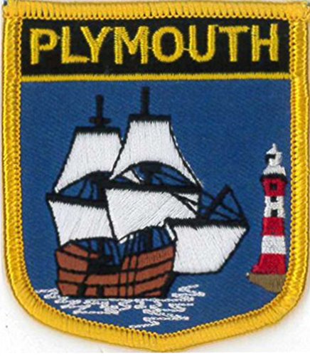 Plymouth (Devon) (Shield) Embroidered Patch 6cm X 7cm (2 1/2 X 2 3/4) by Klicnow von Klicnow