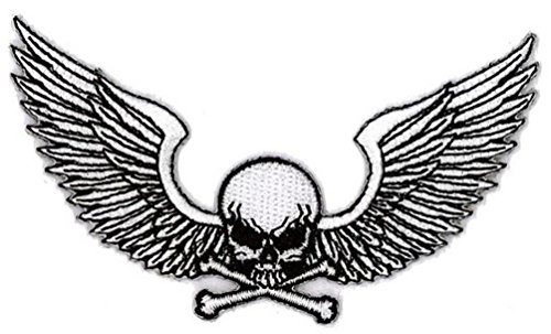 Winged Skull Embroidered Patch 10.2cm x 6.5cm (4 X 2-1/2) by Klicnow von Klicnow
