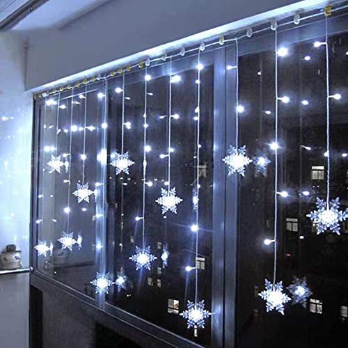 Klighten 3.5M LED Lichterkette Vorhang Leuchtvorhang Mit 8 Modi 96 LED Lichtervorhang Romantisch Licht Schnur String Fairy Lights für Weihnachts- und Winter- Dekoration Kaltweiß von Klighten