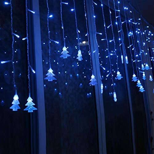Klighten LED Lichterkette, Weihnachtsbeleuchtung, 96er LED Lichtervorhang Lang Weihnachtsbaum LED String Licht, Innen/Außen Weihnachtsdeko Deko Christmas 3.5 x 0.65 m, Blau von Klighten