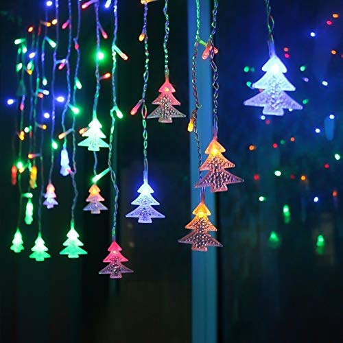 Klighten LED Lichterkette, Weihnachtsbeleuchtung, 96er LED Lichtervorhang Lang Weihnachtsbaum LED String Licht, Innen/Außen Weihnachtsdeko Deko Christmas 3.5 x 0.65 m, RGB von Klighten