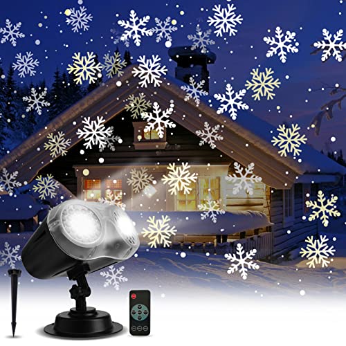 Klighten LED Projektionslampe , IP65 Schneeflocken Projektor Weihnachts mit Fernbedienungtimer, Projektor Halloween für Weihnachtsgeschenke, Innen/Außen Dekoration, Party von Klighten