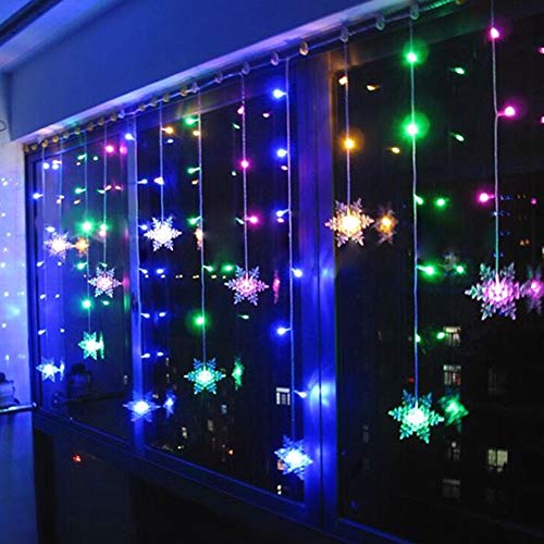 Klighten RGB LED Schneeflocke Lichterketten, 96 LED Lichterkettenvorhang Vorhang Lichter mit 8 Modi Weihnachtsbeleuchtung für Innen/Außen Weihnachtsdeko Deko Klighten RGB LED Schneeflocke Lichterketten, 96 LED Lichterkettenvorhang Vorhang Lichter mit 8 Modi Weihnachtsbeleuchtung für Innen/Außen Weihnachtsdeko Deko von Klighten