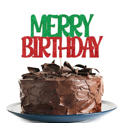 Tortenaufsatz mit Aufschrift "Merry Christmas" – Dekoration für Weihnachten, Geburtstag, Happy Holiday, Party, Winter, Weihnachten, Neujahr, Partyzubehör von Klionjor
