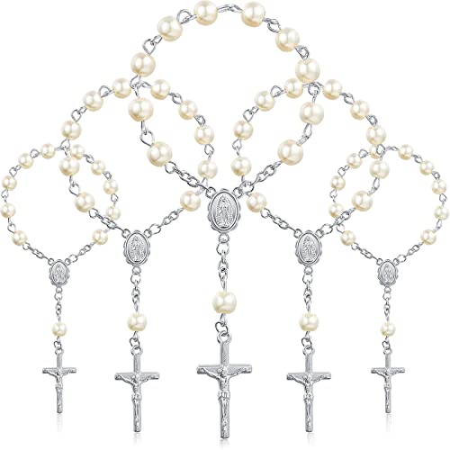 Kliplinc 30 Stück Tauf-Rosenkranz-Perlen, Finger-Rosenkränze für Taufe, Gastgeschenke, Kommunionsgeschenke Kliplinc 30 Stück Tauf-Rosenkranz-Perlen, Finger-Rosenkränze für Taufe, Gastgeschenke, Kommunionsgeschenke von Kliplinc