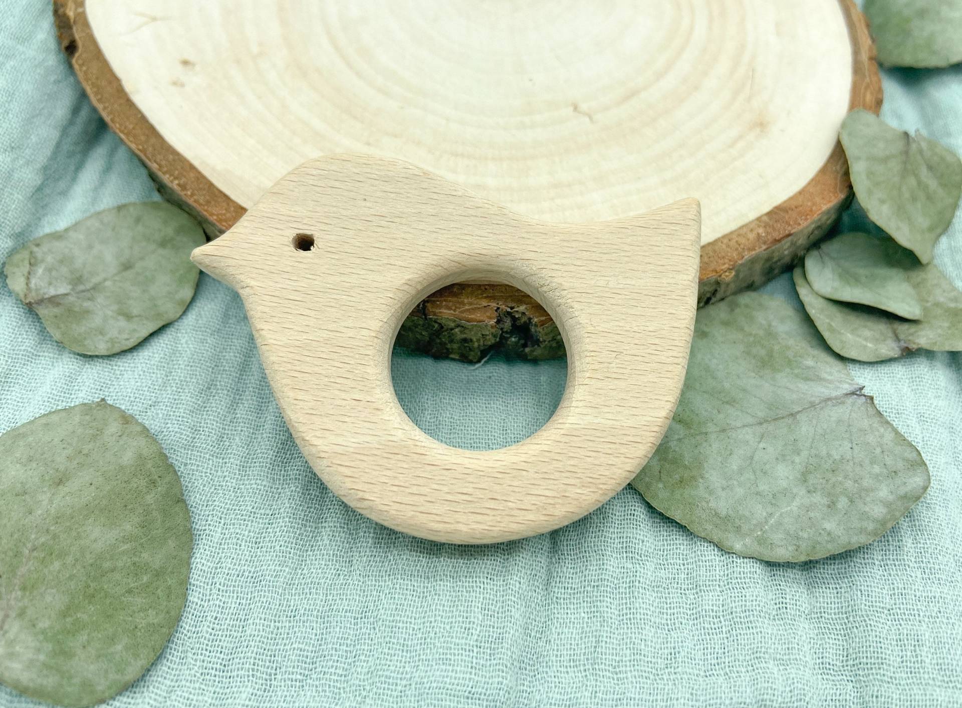 Beißring Natur Holz Vogel Beißring Natur Holz Vogel von Klitzebunt