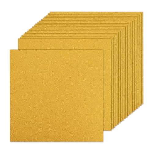 Klmnop 50 Blatt goldenes Glitzer-Kartonpapier, 30,5 x 30,5 cm, 300 g/m² dickes Gitterpapier für Scrapbooking, Weihnachten, Geburtstagskarten, DIY-Kunstprojekte, Hochzeits-Party-Dekoration und Klmnop 50 Blatt goldenes Glitzer-Kartonpapier, 30,5 x 30,5 cm, 300 g/m² dickes Gitterpapier für Scrapbooking, Weihnachten, Geburtstagskarten, DIY-Kunstprojekte, Hochzeits-Party-Dekoration und von Klmnop
