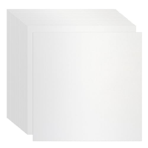 Klmnop Weißer Perlglanz-Karton, 30,5 x 30,5 cm, 40 Blatt, 250 g/m², doppelseitig, glänzender Perlglanz-Papier, Metallic-Papier für Einladungen, Kartenherstellung und Bastelarbeiten (weiß) von Klmnop
