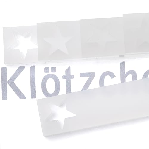 Acrylklötzchen satiniert Stern Tanne Herz Hase 22x8x160 mm 5 Stück Holzklötzchen zum Basteln (Stern) von Klötzchenmann