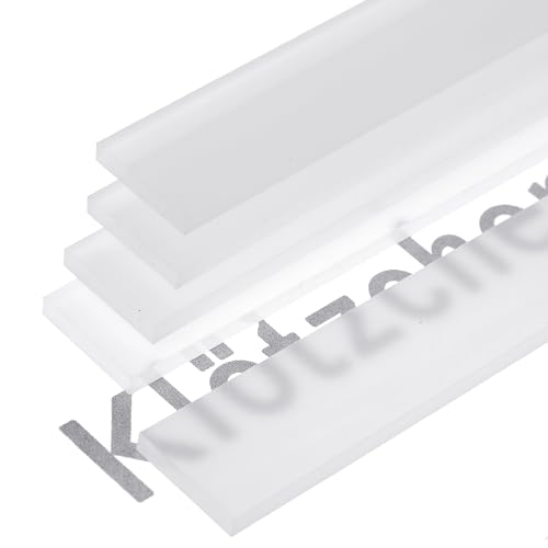 Klötzchenmann Acrylklötzchen Maxi 5/10 x 50 x 250 mm klar & satiniert Acrylis zum Basteln mit Bastelklötzchen und Holzbausteinen für alle deine DIY Projekte (satiniert 10 mm 2 Stück) von Klötzchenmann