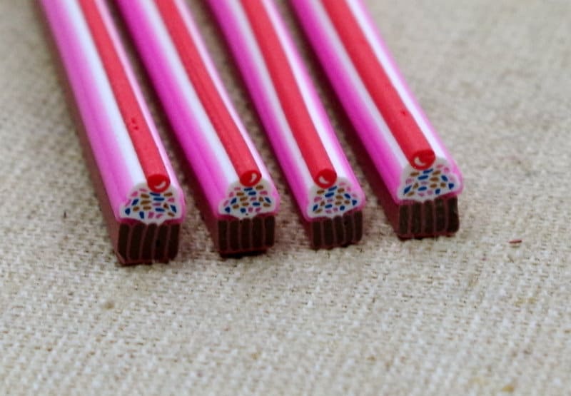 4 Polymer Clay Sticks Kirsch Schoko Muffin 4 Polymer Clay Sticks Kirsch Schoko Muffin von Klunkerinsel