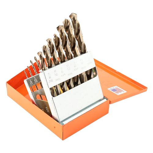 KnKut 15-teiliges HD-Sechskantschaft M35 Kobalt-Bohrer-Bit-Set, 1/16-1/2 Zoll x 32 von KnKut