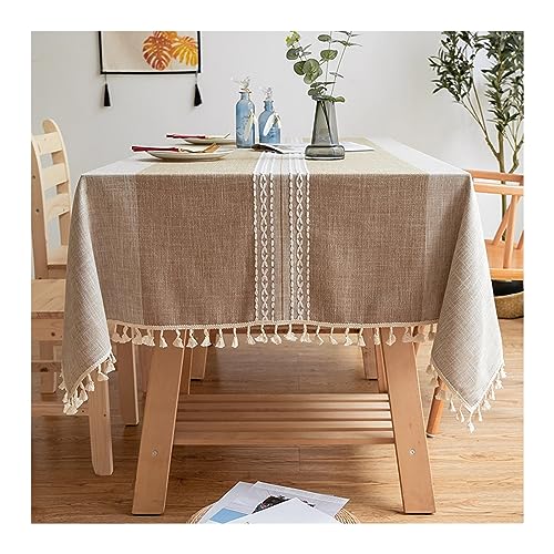 KnSam Tischdecke, Streifen mit Quaste Tischtücher Polyester Tischdecke Hochzeit Schmutzabweisend für Drinnen Draussen Garten Esszimmer Party und Festen, 110x170CM, Kaffee KnSam Tischdecke, Streifen mit Quaste Tischtücher Polyester Tischdecke Hochzeit Schmutzabweisend für Drinnen Draussen Garten Esszimmer Party und Festen, 110x170CM, Kaffee von KnSam