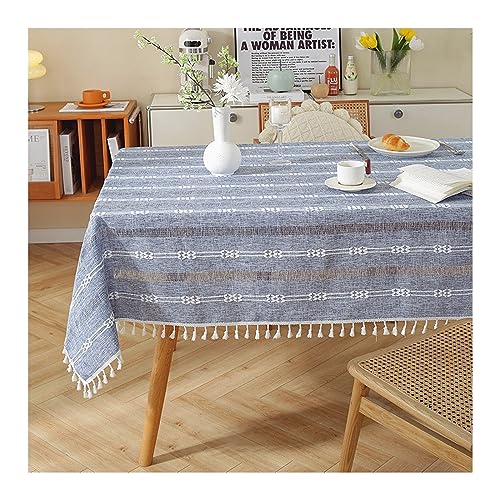 KnSam Tischtücher Blau, Streifen mit Quaste Tischwäsche Polyester Abwaschbare Tischdecke Biertisch Abwaschbar für Esszimmer, Garten, Party, Hochzeiten oder Haushalt, 110x110CM KnSam Tischtücher Blau, Streifen mit Quaste Tischwäsche Polyester Abwaschbare Tischdecke Biertisch Abwaschbar für Esszimmer, Garten, Party, Hochzeiten oder Haushalt, 110x110CM von KnSam