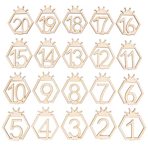 Knadgbft 1-20 Tischnummern Holzschild Hochzeit mit Krone Sechseck Tischnummer Holztisch Hochzeit Verlobung Sitznummer Schild Knadgbft 1-20 Tischnummern Holzschild Hochzeit mit Krone Sechseck Tischnummer Holztisch Hochzeit Verlobung Sitznummer Schild von Knadgbft