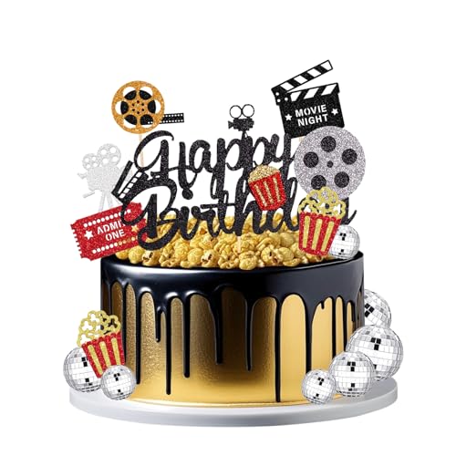 Knana 17 Stück Filmnacht Kuchendekoration Filmabend Kuchen Party Supplies von Knana
