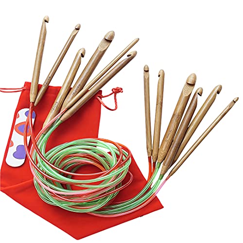 KnitPal Rundhäkelnadeln, 120 cm, doppelseitig, tunesische Häkelnadeln, Set mit Kabel für afghanisches Häkeln, 6 US-Größen: J/6 mm, K/6,5 mm, L/8 mm, M/9 mm, N/10 mm, O/12 mm KnitPal Rundhäkelnadeln, 120 cm, doppelseitig, tunesische Häkelnadeln, Set mit Kabel für afghanisches Häkeln, 6 US-Größen: J/6 mm, K/6,5 mm, L/8 mm, M/9 mm, N/10 mm, O/12 mm von KnitPal