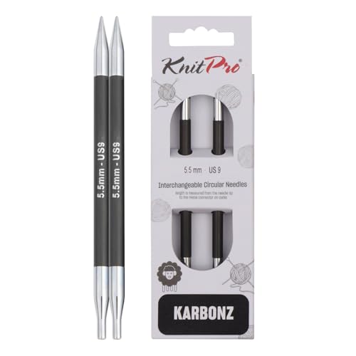 KnitPro Austauschbare Rundstricknadeln KARBONZ 5,50 mm 100 mm 2 St, Messing, Black, 5,5 mm KnitPro Austauschbare Rundstricknadeln KARBONZ 5,50 mm 100 mm 2 St, Messing, Black, 5,5 mm von KnitPro