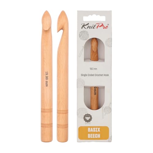 KNITPRO Crochet Hook: Basix Birch: 20cm x 18.00mm, Birkenholz, Braun, 20cm x 18mm KNITPRO Crochet Hook: Basix Birch: 20cm x 18.00mm, Birkenholz, Braun, 20cm x 18mm von KnitPro