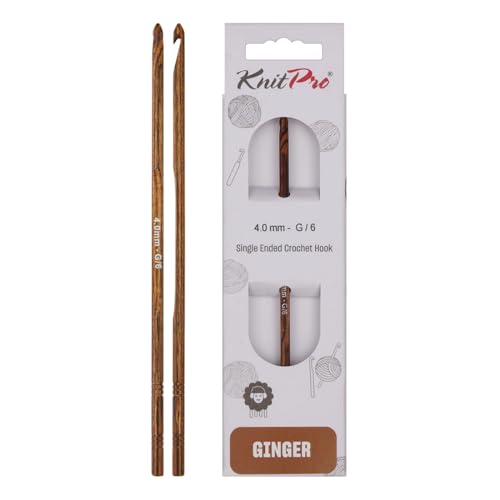 KnitPro KP31243 Ginger: Crochet Hook: 15cm x 4.00mm, Holz, Braun, 15cm x 4mm KnitPro KP31243 Ginger: Crochet Hook: 15cm x 4.00mm, Holz, Braun, 15cm x 4mm von KnitPro