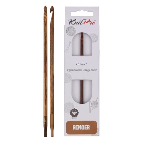 KNITPRO KP31264 Ginger: Afghan/Tunisian: Crochet Hook: 4.50mm, Holz, Braun, 4.5mm KNITPRO KP31264 Ginger: Afghan/Tunisian: Crochet Hook: 4.50mm, Holz, Braun, 4.5mm von KnitPro