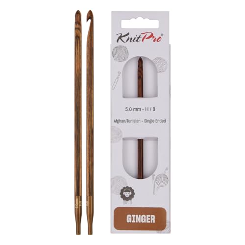 KNITPRO KP31265 Ginger: Afghan/Tunisian: Crochet Hook: 5.00mm, Holz, Braun, 5mm KNITPRO KP31265 Ginger: Afghan/Tunisian: Crochet Hook: 5.00mm, Holz, Braun, 5mm von KnitPro