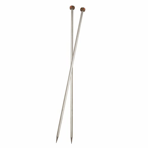 KnitPro 15 cm x 3,75 mm galvanisch belegte Hohl- Messing-Stricknadeln, Nova- Metall, einfache Spitzen Single Ended Stricknadeln, silberfarben von KnitPro