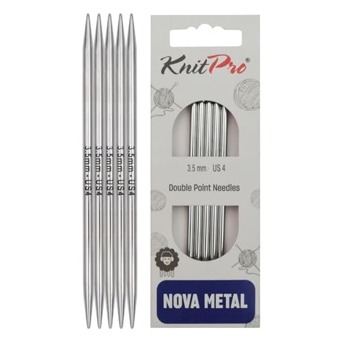 KnitPro 15 cm x 3.5 mm Nova Double Pointed Needles, Silver von KnitPro