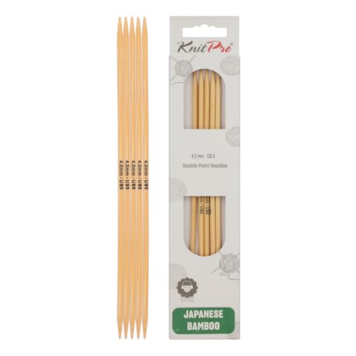 KnitPro K22128 Strumpfstricknadeln, Bamboo, Natur, 20 x 0.4 x 0.4 cm, 5 Count von KnitPro