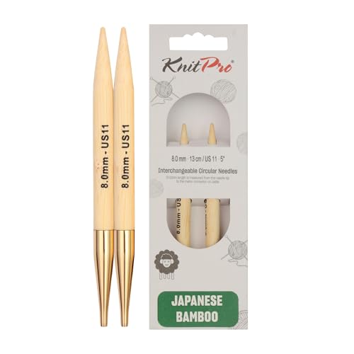 KnitPro K22410 Rundstricknadel, Bamboo, Natur, 12 x 0.8 x 0.8 cm, 2 Count von KnitPro